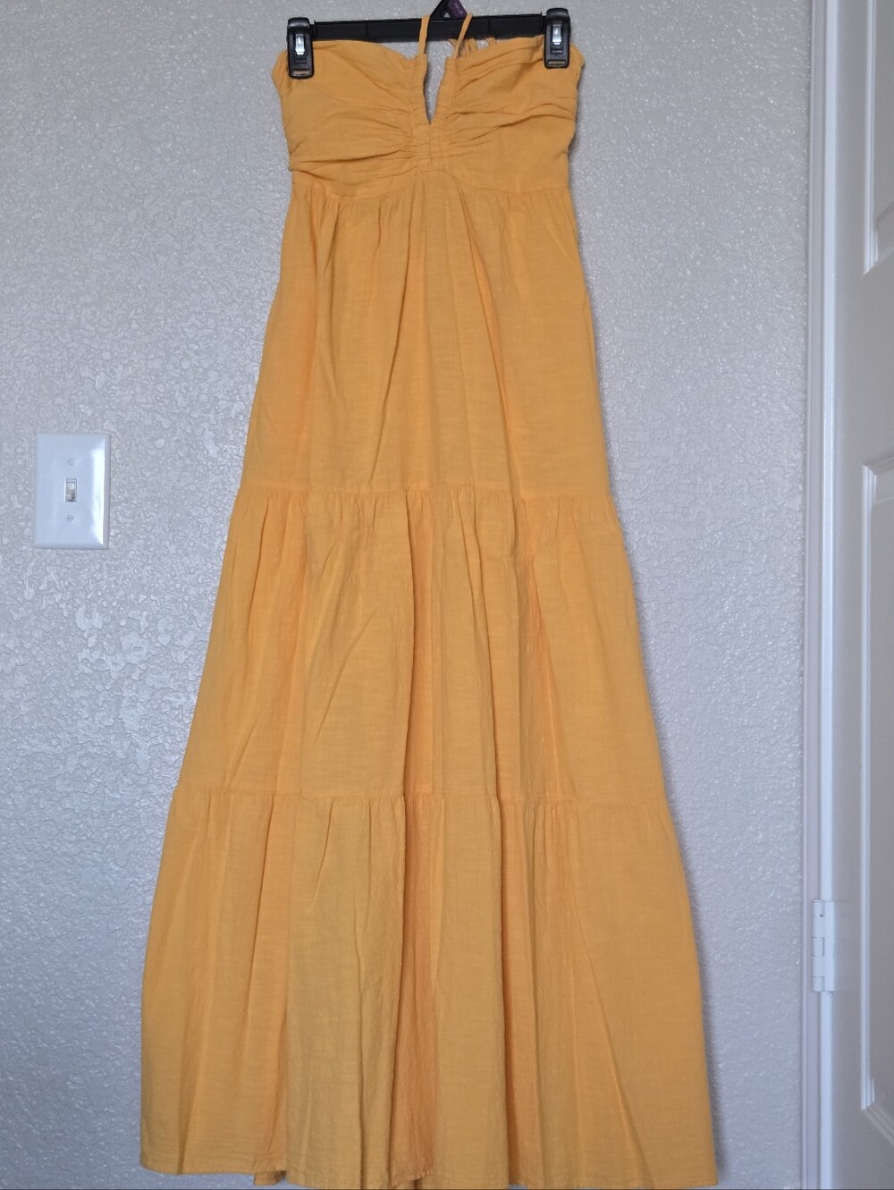 Blanco By Nature halter back tie, orange  cotton maxi dress size M